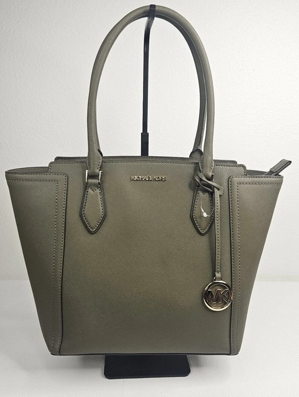 Michael Kors Selma Large Saffiano Leather Tote Olive Green Shoulder Bag | NEW